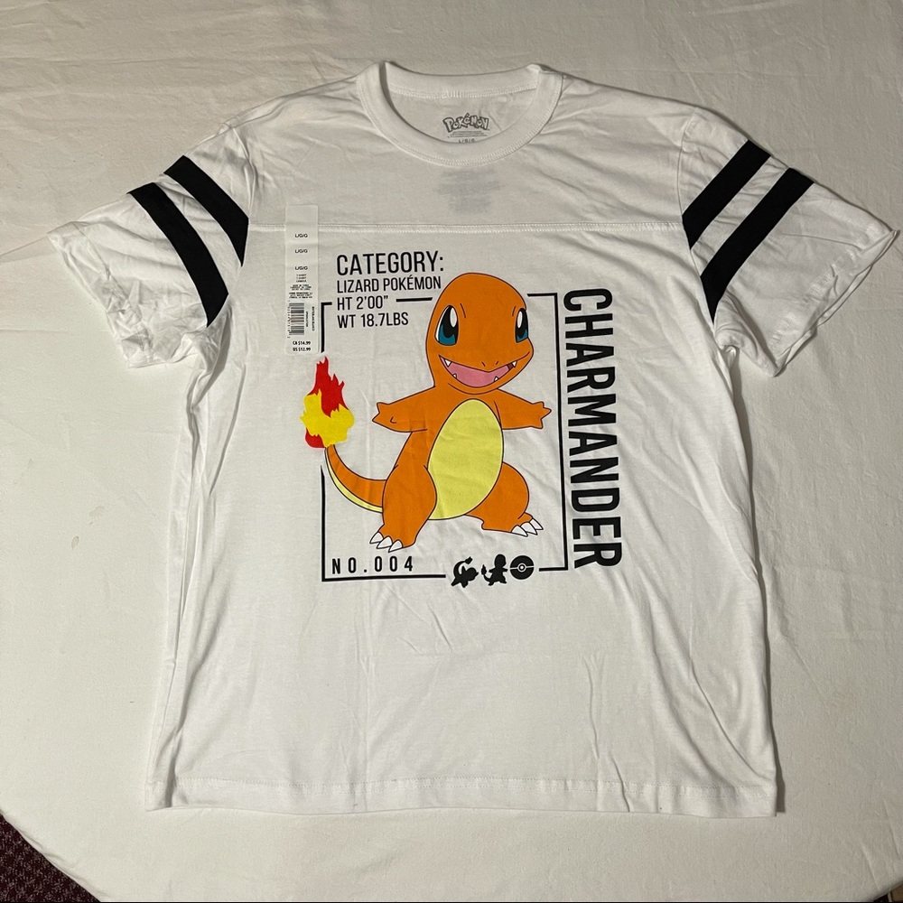 Pokémon Charmander Charizard T-Shirt White Size L